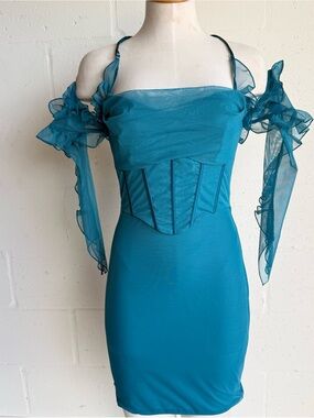 Oh Polly | Dresses | Xs Oh Polly Hotfix Mesh Minidress | Poshmark